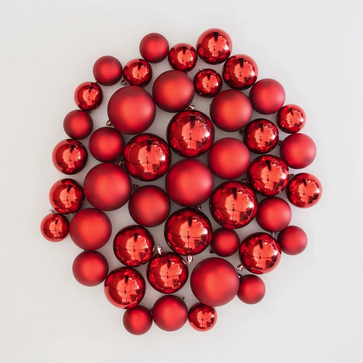 Box Of 44 Red Baubles | Shatterproof | 5-8 Cm