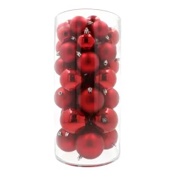 Box Of 44 Red Baubles | Shatterproof | 5-8 Cm