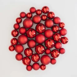 Box Of 44 Red Baubles | Shatterproof | 5-8 Cm
