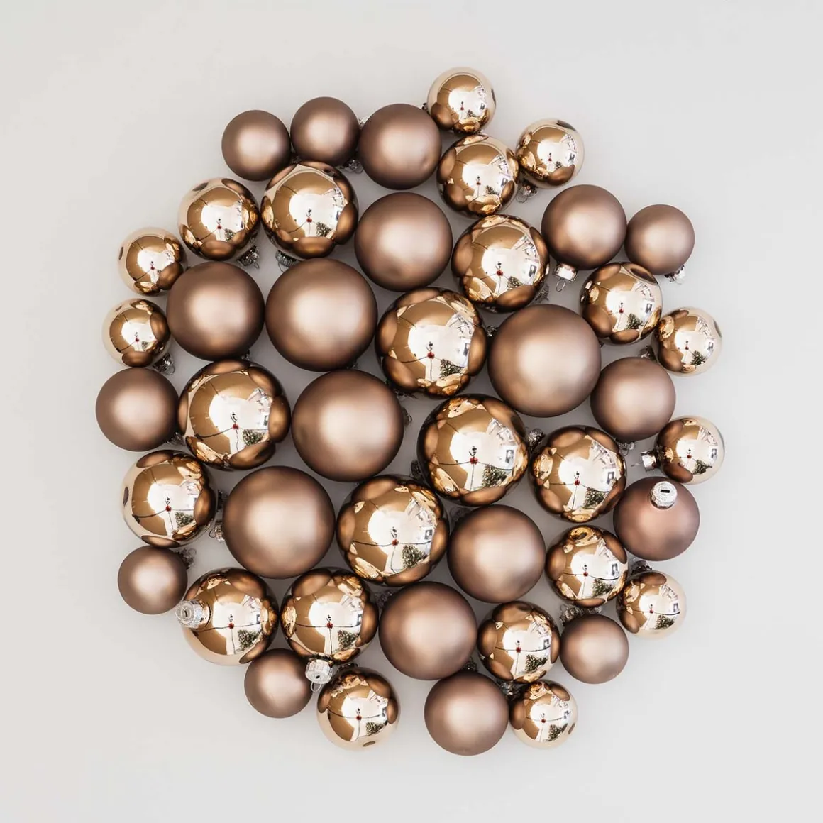 Box Of 44 Taupe Baubles | Glass | 5-8 Cm