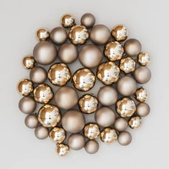 Box Of 44 Taupe Baubles | Shatterproof | 5-8 Cm