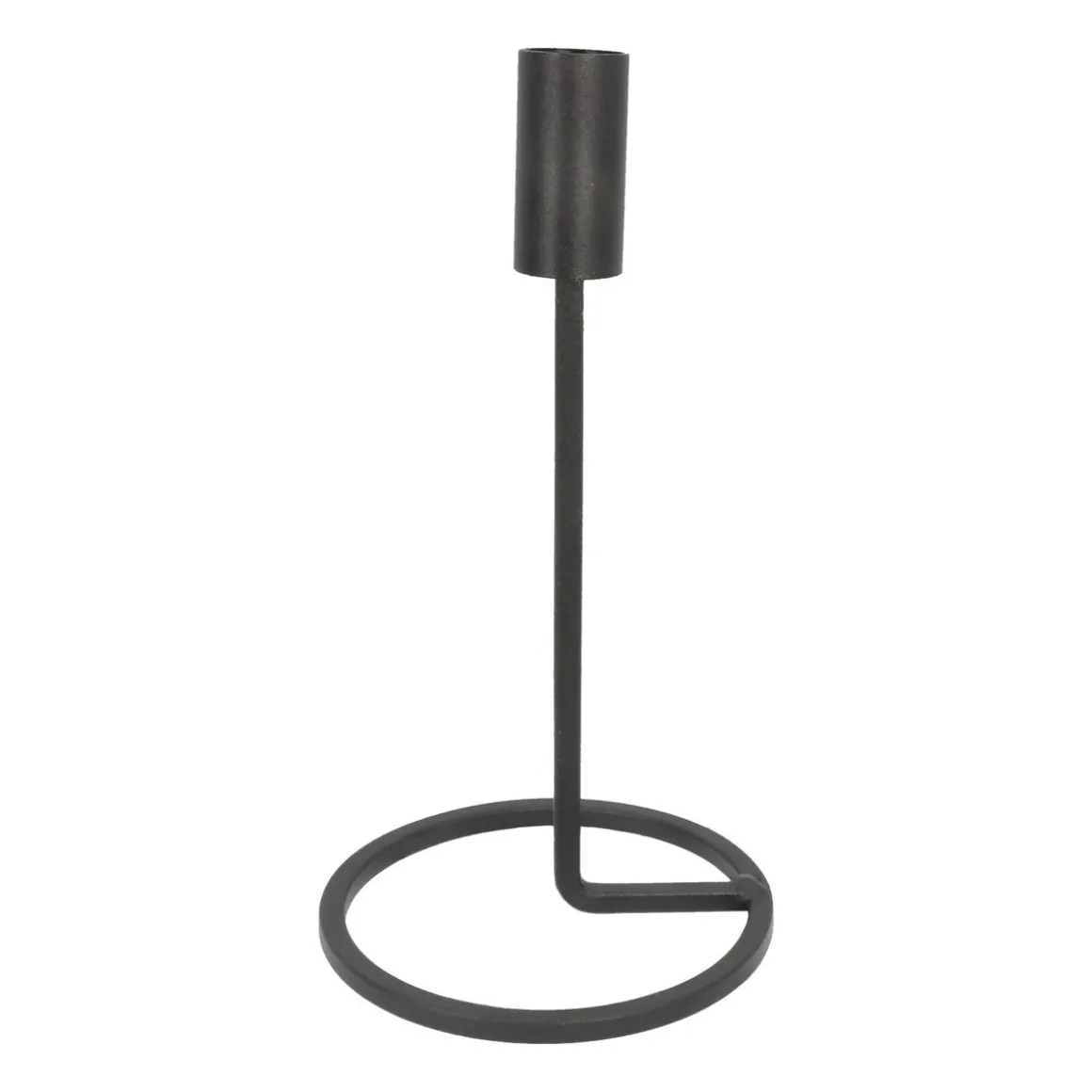 Candle Holder Matt Black | 20 Cm | Metal