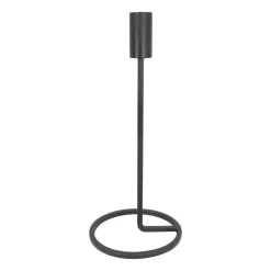 Candle Holder Matt Black | 25 Cm | Metal