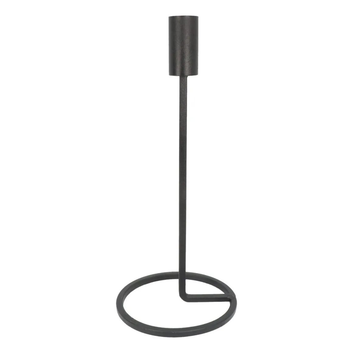 Candle Holder Matt Black | 25 Cm | Metal