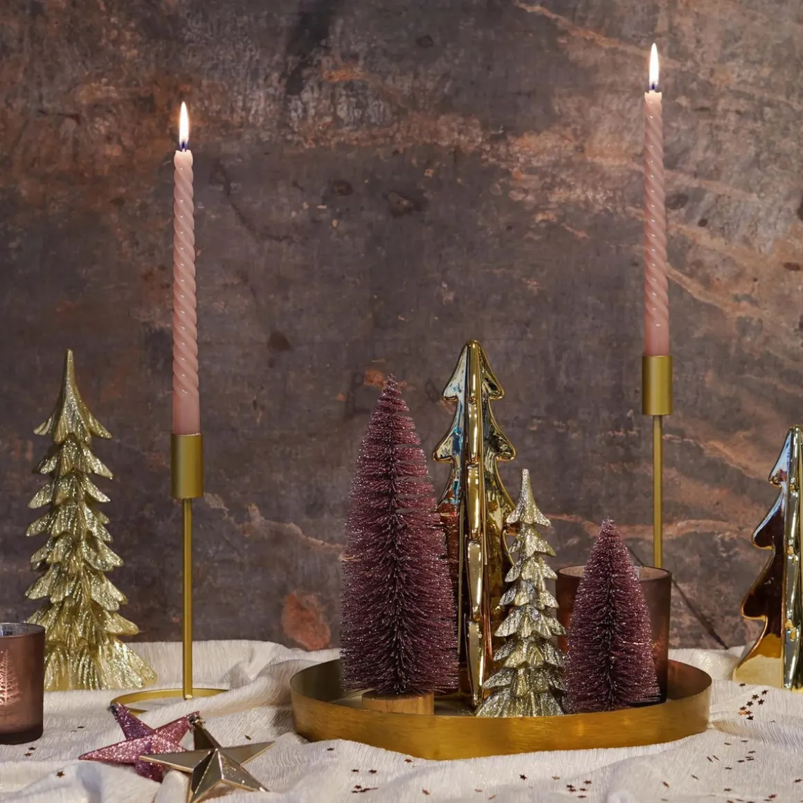 Candle Holder Matt Gold | 20 Cm | Metal