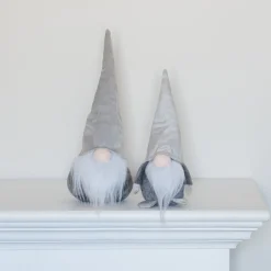 Cheerful Fabric Gnome In Taupe