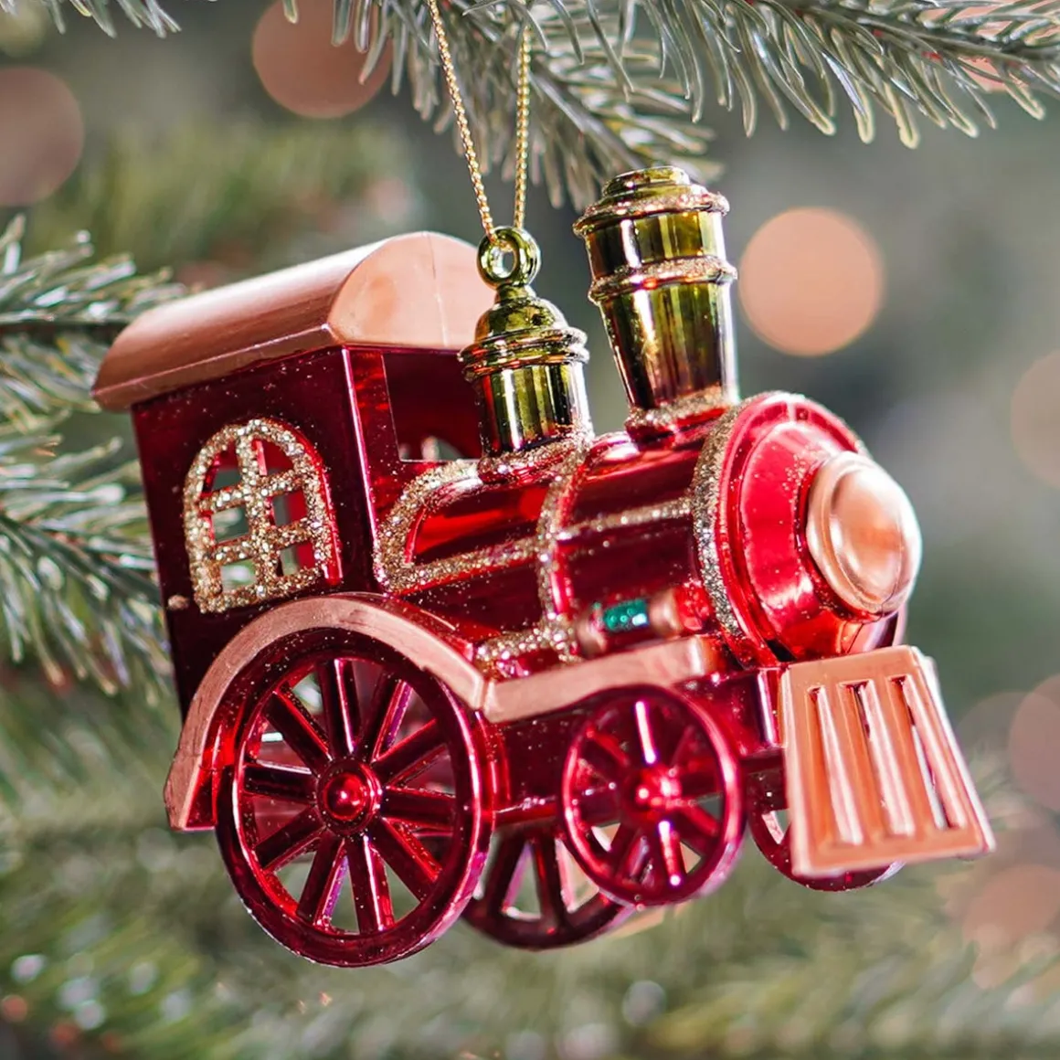 Choo-Choo Train Christmas Ornament | Shatterproof | 10cm