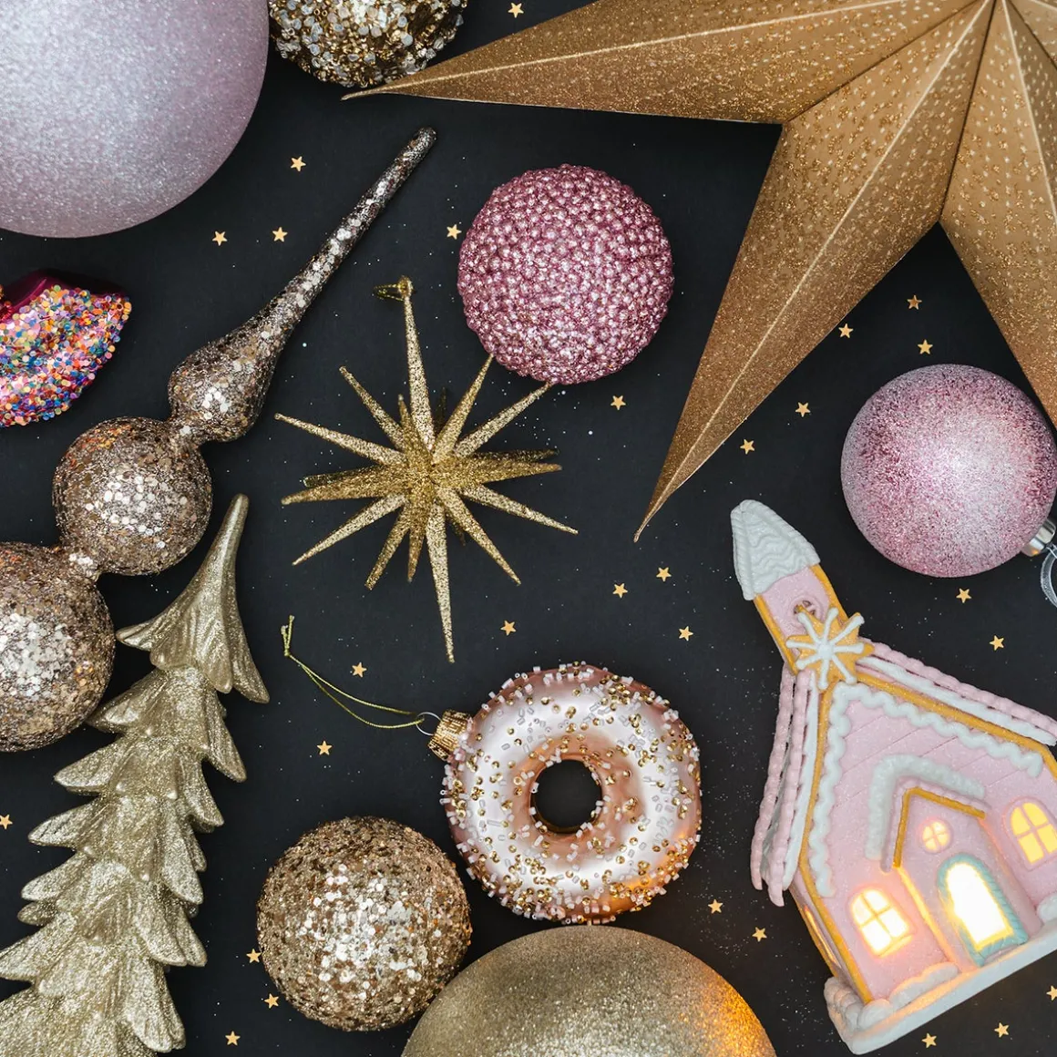 Christmas Bauble With Beads 8 Cm Pink