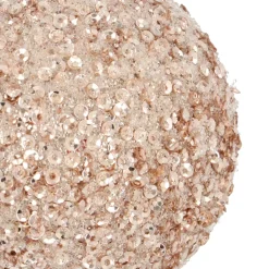 Christmas Bauble With Sequins 8cm Champagne