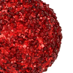 Christmas Bauble With Sequins 8 Cm Christmas Red
