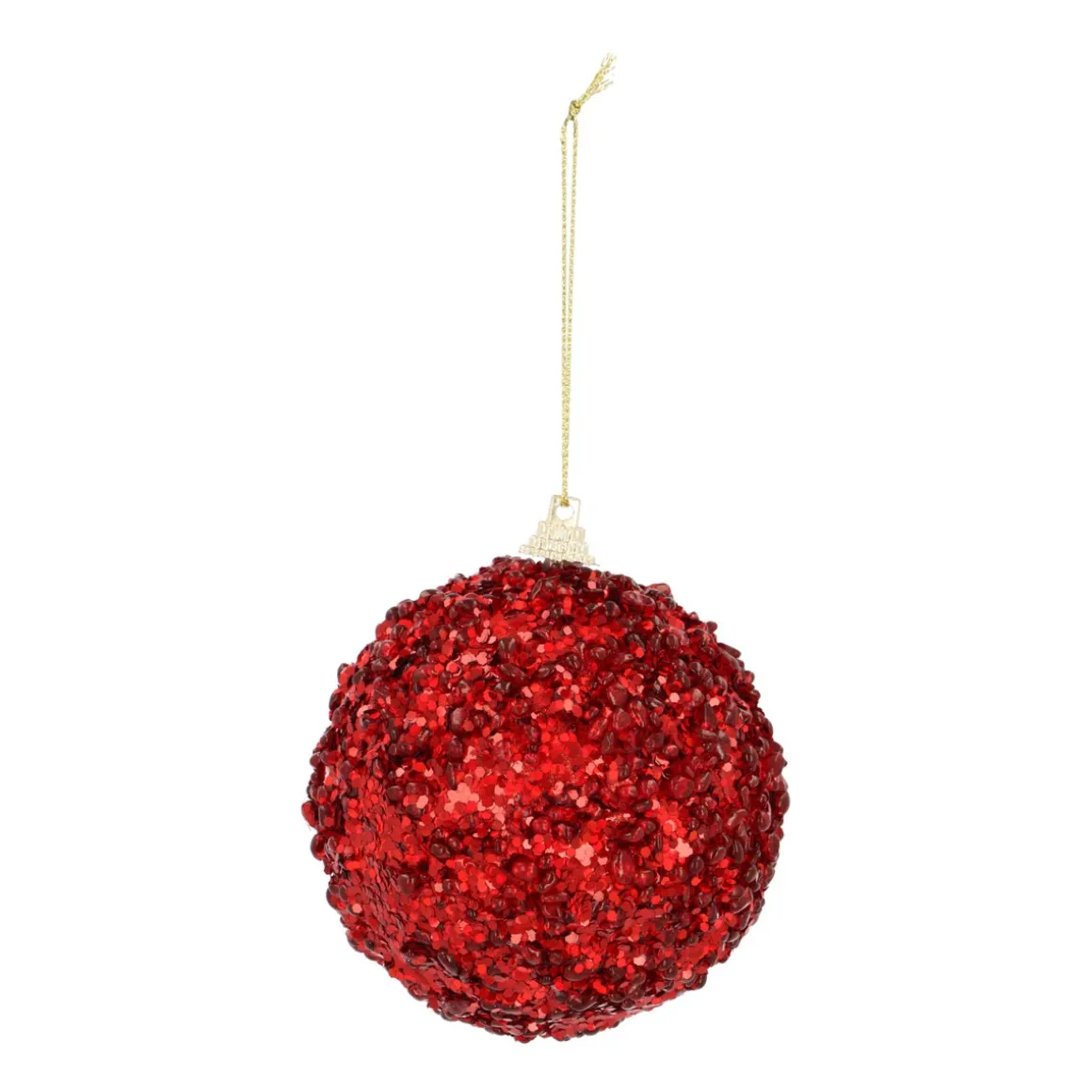 Christmas Bauble With Sequins 8 Cm Christmas Red