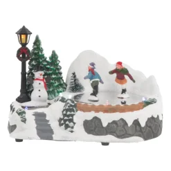 Christmas Figurine Ice Skating 18 Cm, Music & LED