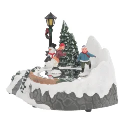 Christmas Figurine Ice Skating 18 Cm, Music & LED