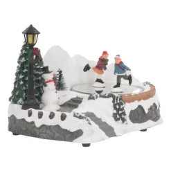Christmas Figurine Ice Skating 18 Cm, Music & LED