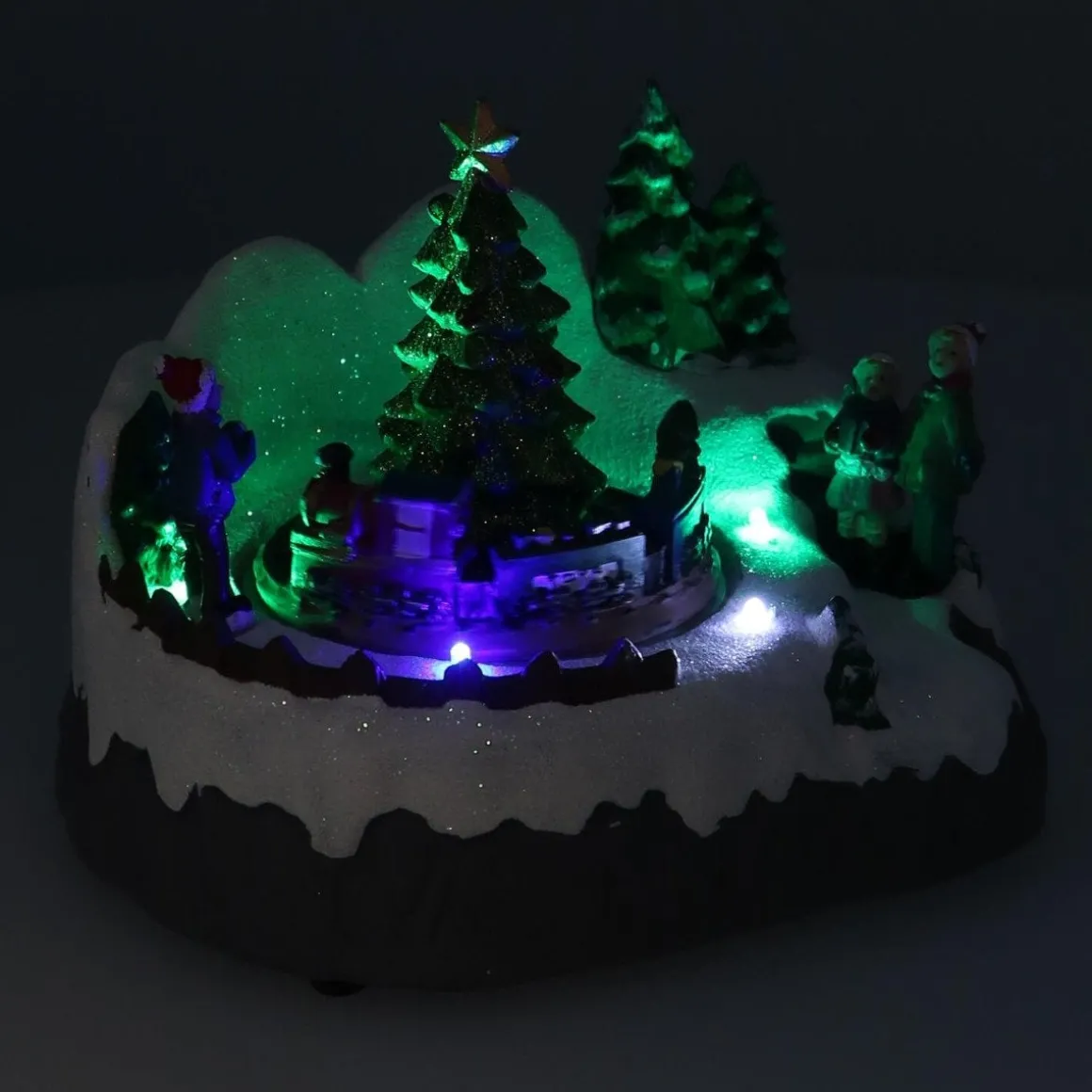 Christmas Figurine Tree And Train 17.5 Cm, Music & LED