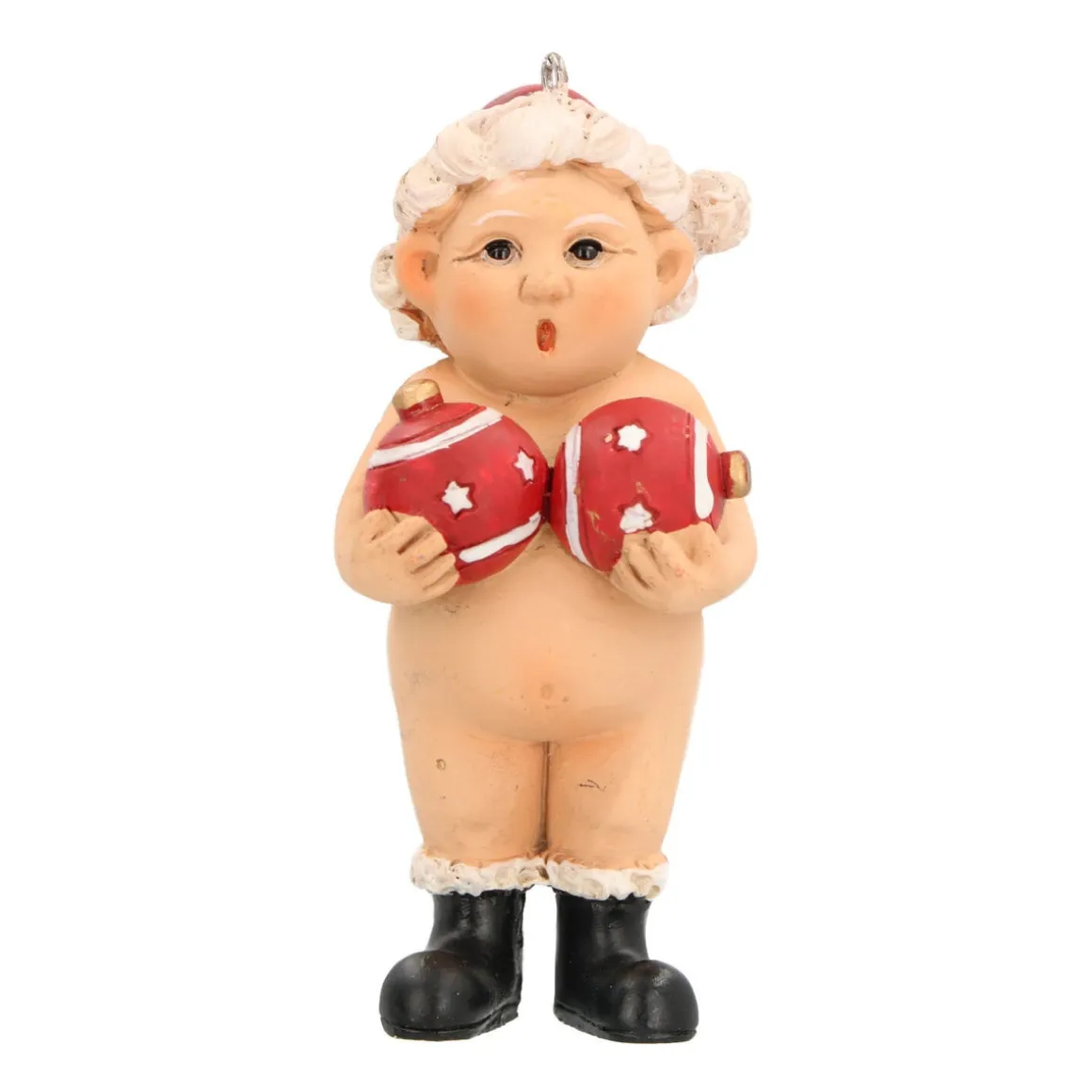 Christmas Hanger Naked Mrs. Claus 9 Cm Polyresin