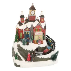 Christmas House Train Station 19.5cm, Music & LED