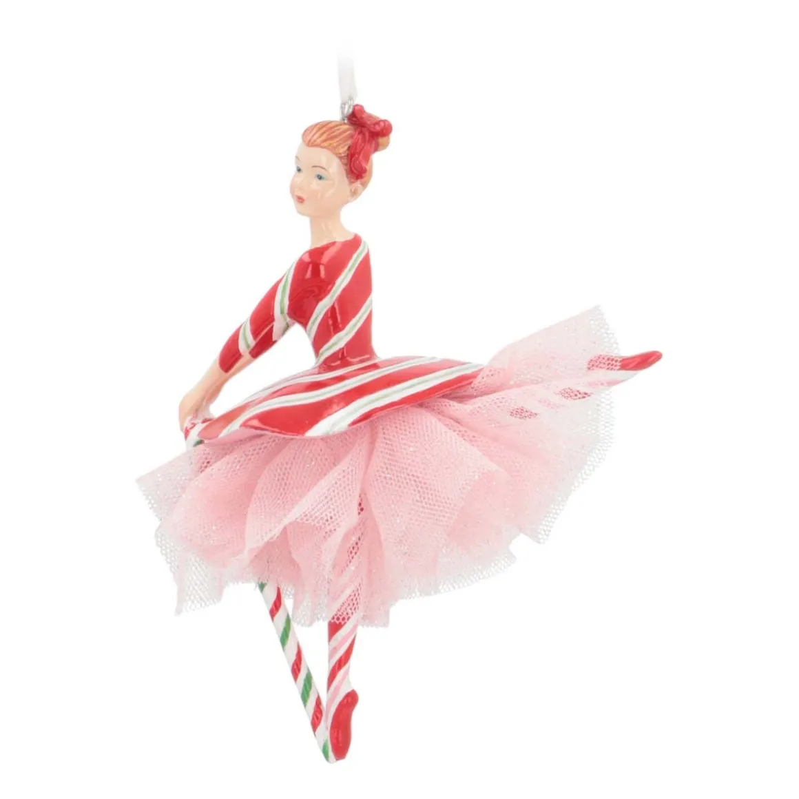 Christmas Ornament Ballerina With Candy Cane | Polyresin | 16cm
