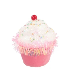Christmas Ornament Cupcake | White Pink | 12 Cm