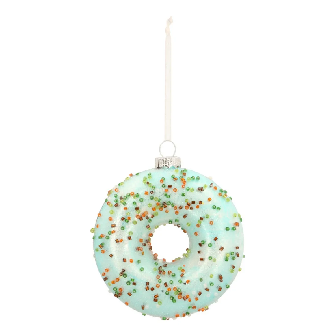 Christmas Ornament Donut 10cm Light Blue