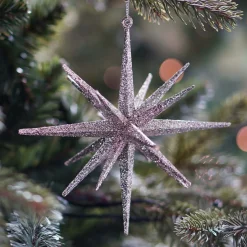 Christmas Ornament Geometric Star | 3D | Champagne | Plastic | 15cm