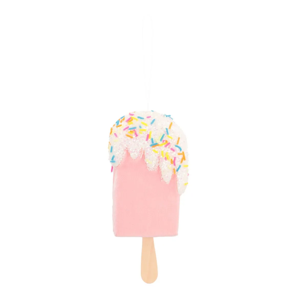 Christmas Ornament Ice Cream | Pink White | 18 Cm