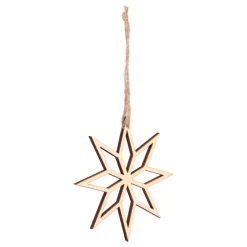 Christmas Ornament Wooden Star | Brown | 12 Cm