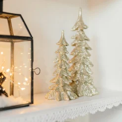 Christmas Tree Champagne 19cm Polyresin