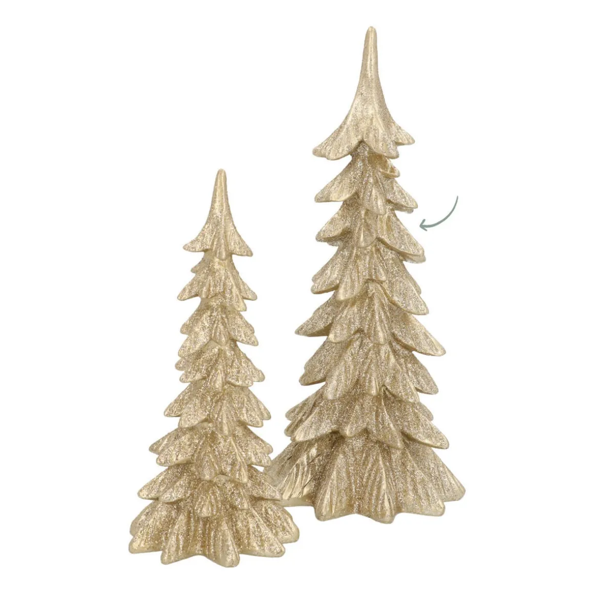 Christmas Tree Champagne 27cm Polyresin