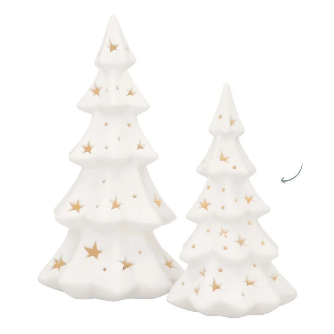Christmas Tree Porcelain 17 Cm White LED