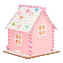Clay Gingerbread House Pastel With LED | Handmade | Batteries Incl. | 21 Cm
