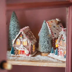 Clay Gingerbread House With LED | Handmade | Batteries Incl. | 16 Cm