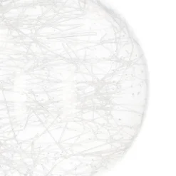 Clear Glass Bauble Filled With Fiber | 8 Cm