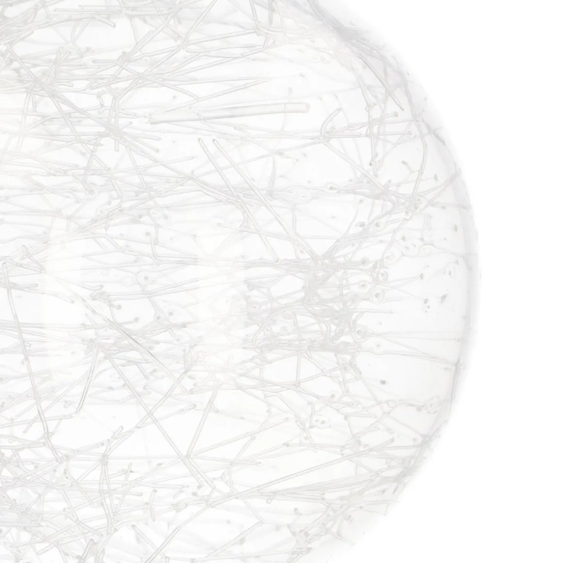Clear Glass Bauble Filled With Fiber | 8 Cm