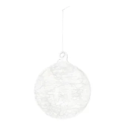 Clear Glass Bauble Filled With Fiber | 8 Cm