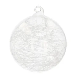 Clear Glass Bauble Filled With Fiber | 10 Cm