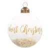 Clear Glass Bauble It's All About Christmas | White | 8 Cm