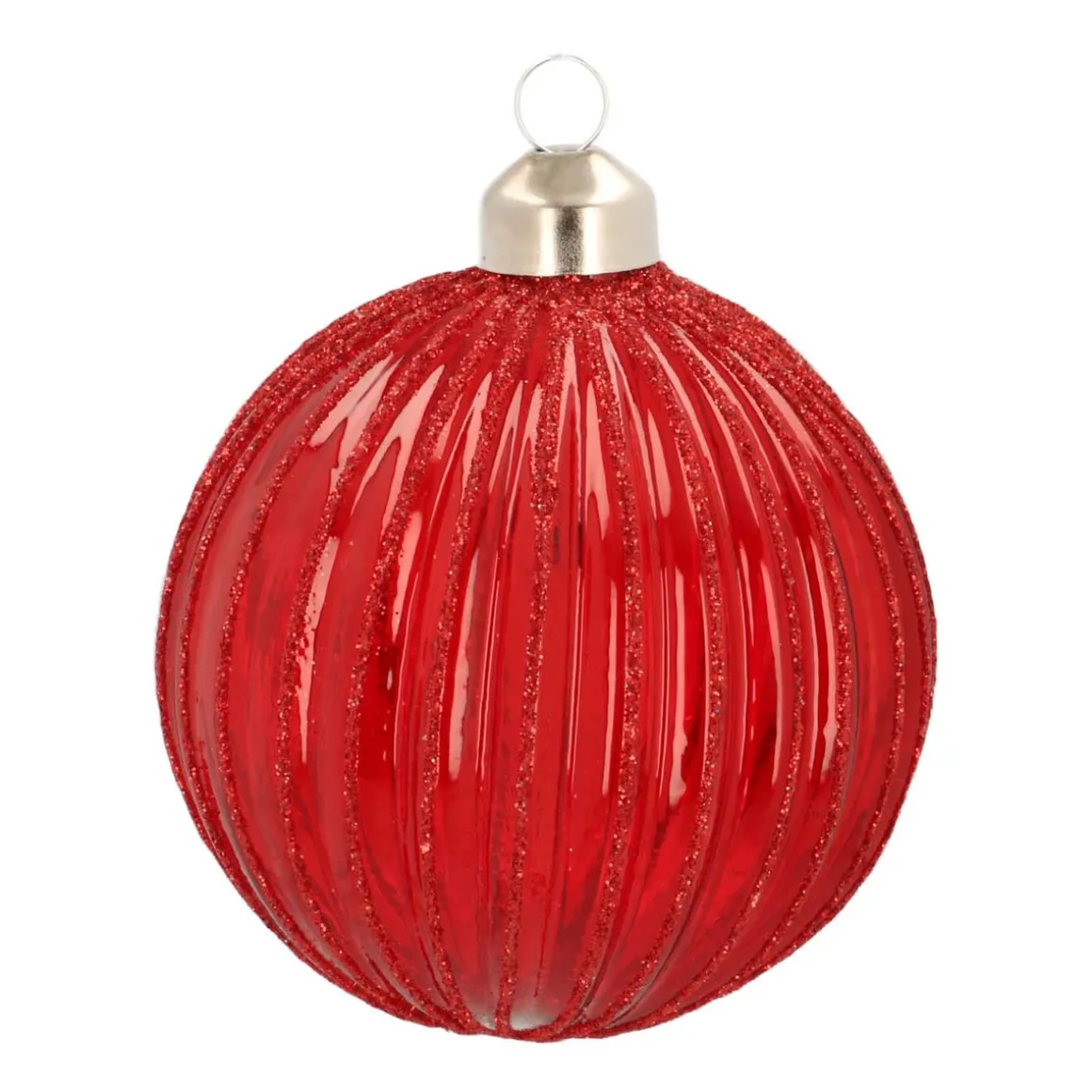 Clear Glass Bauble Lampion | Berry | 8 Cm