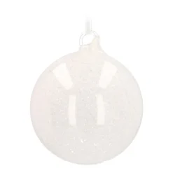 Clear Glass Bauble With Ice Finish | 10 Cm