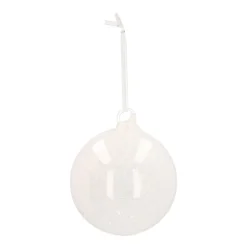 Clear Glass Bauble With Ice Finish | 10 Cm