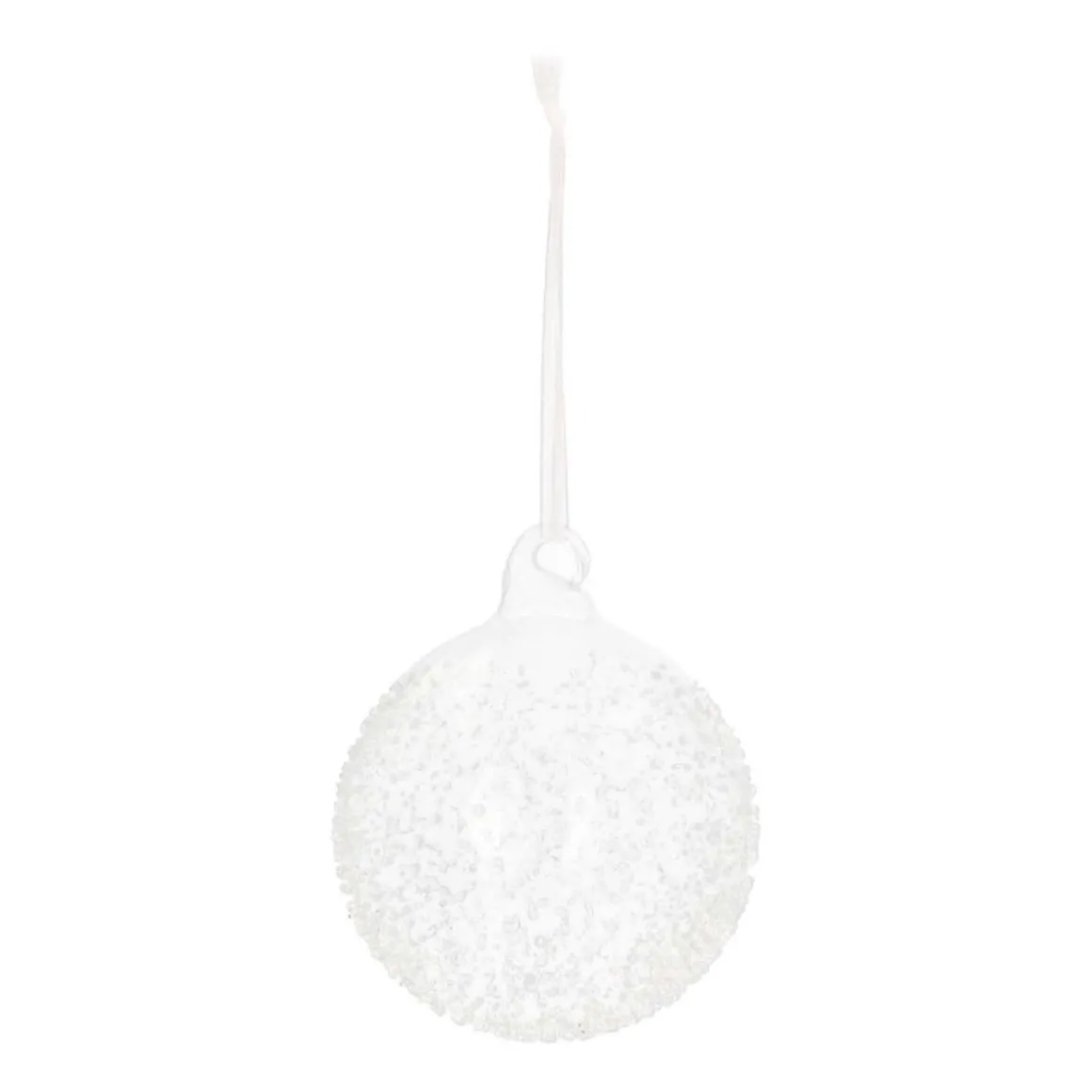 Clear Glass Bauble With Splinters | 8 Cm