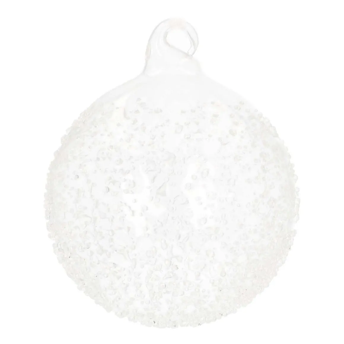 Clear Glass Bauble With Splinters | 8 Cm