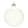 Clear Glass Christmas Baubles With Splinters 10cm Eucalyptus