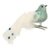 Cottage Green White Clip On Bird Ornament | 15 Cm