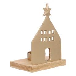 Cozy Gold House With Tealight Holder