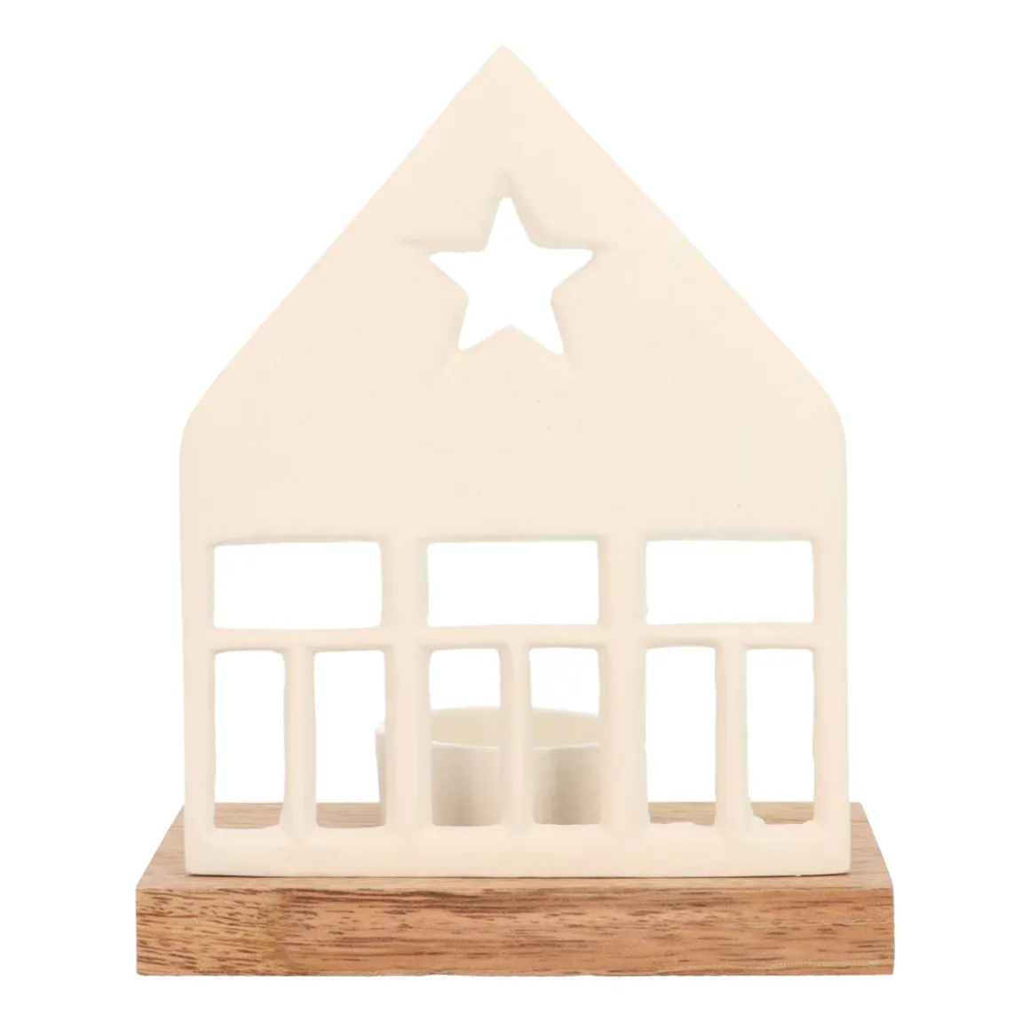 Cozy White House With Tealight Holder