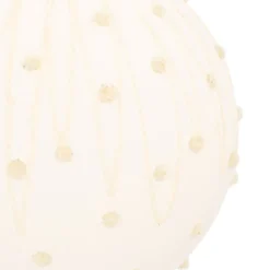 Cozy Wool White Christmas Bauble With Glitters And Dots