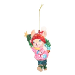Cute Rabbit In Winter Outfit Ornament