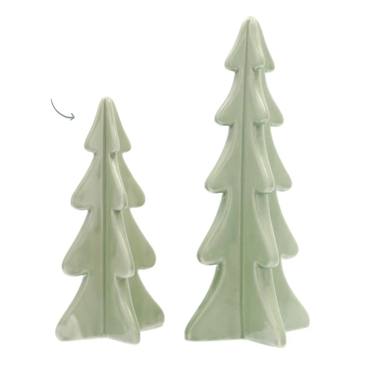 3D Porcelain Christmas Tree | Mintgreen | 21 Cm