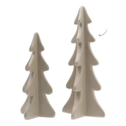 3D Porcelain Christmas Tree | Taupe | 28 Cm